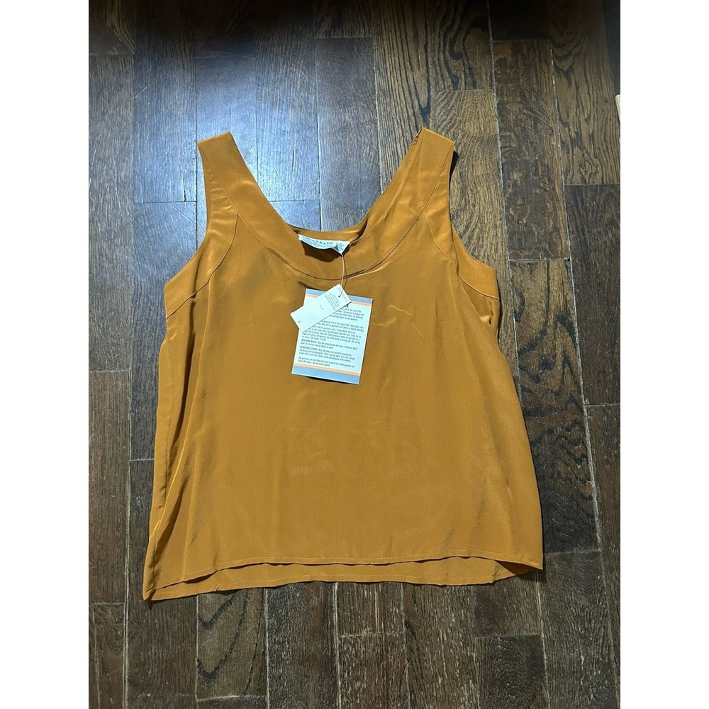 Vintage Autograph American Clothing Tank Silk Top Size Medium Gold NWT